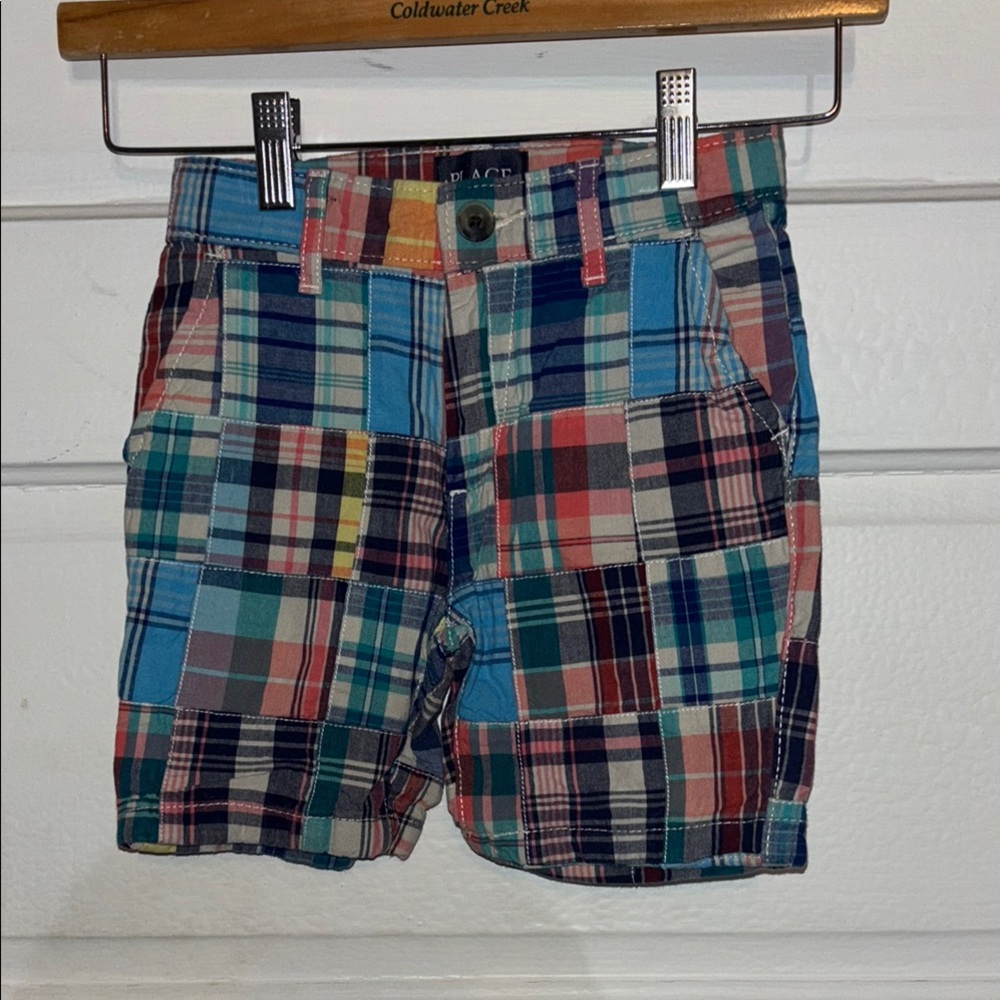 The Children's Place Blue and Red Flat Front Shorts